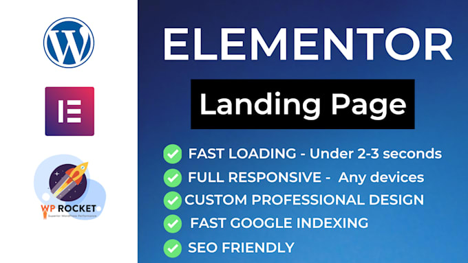 Gig Preview - Create and design elementor landing page with copywriting