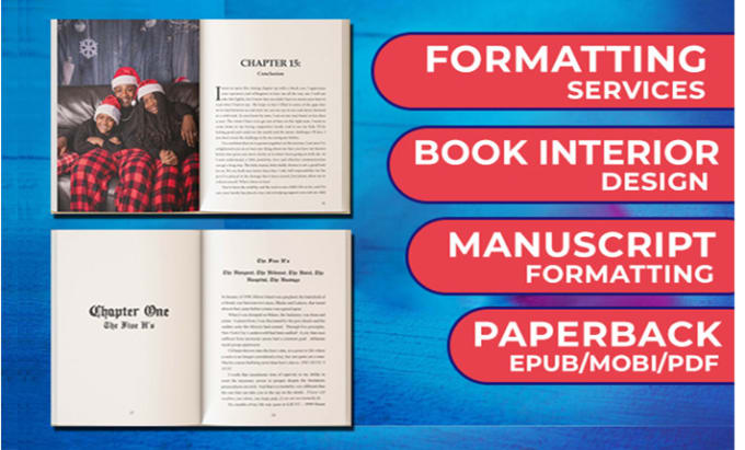 Gig Preview - Do manually book formatting for paperback ebook hardcover