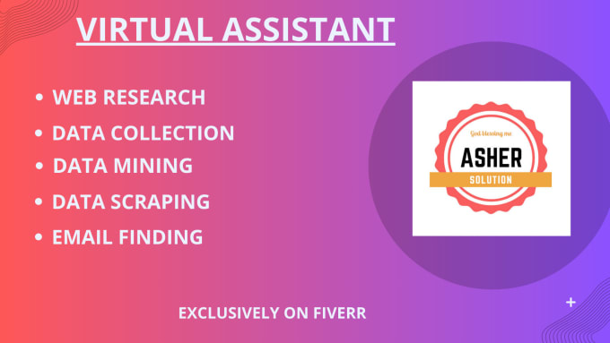 Gig Preview - Be your virtual assistant for web research, data mining