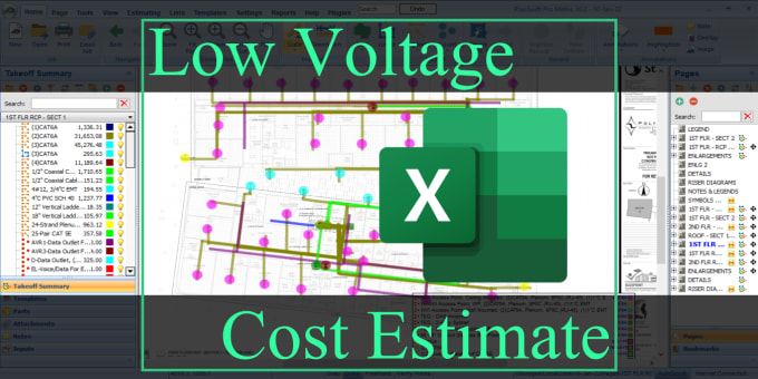 Gig Preview - Do low voltage as telecom, fire alarm, security takeoff and cost estimation