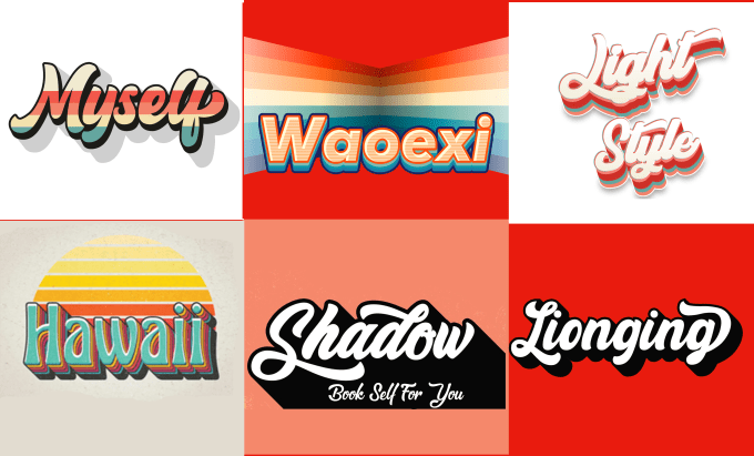 Gig Preview - Design 3d 70s vintage retro, custom hand lettering typography for logo, t shirt