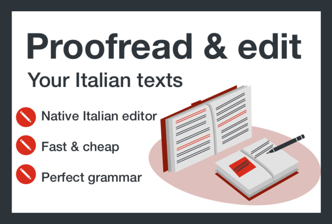 Gig Preview - Proofread and copy edit your italian texts