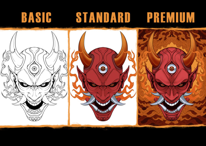 Gig Preview - Make oni mask design for you