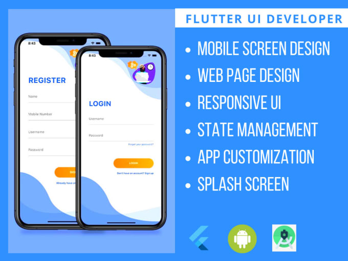 Gig Preview - Develop mobile,  web flutter UI from figma design