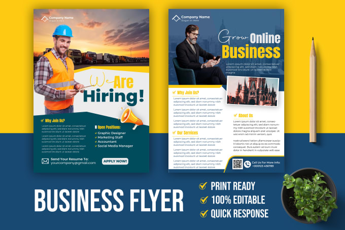 Gig Preview - Do professional hiring business flyer poster brochure design