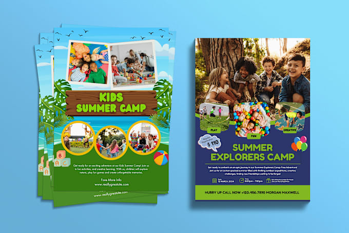 Gig Preview - Design unique and elegent summer camp templetes for kids