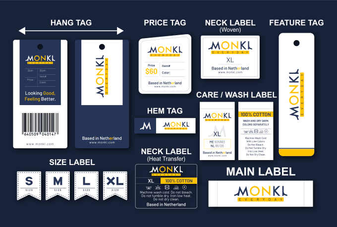 Gig Preview - Design neck tag, clothing tag, hang tag, clothing label, neck and wash label