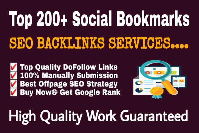 Bestseller - build 200 HQ bookmark submission SEO backlinks for google rank