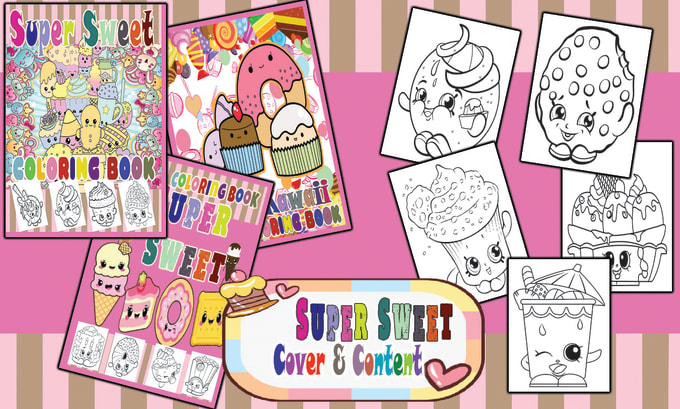 Gig Preview - Do super sweet kids coloring book cover and book interior design for KDP