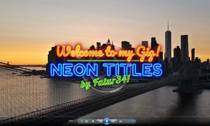 Gig Preview - Create neon glass animation text