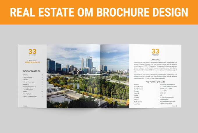 Gig Preview - Create or redesign commercial real estate offering memorandum brochure or om