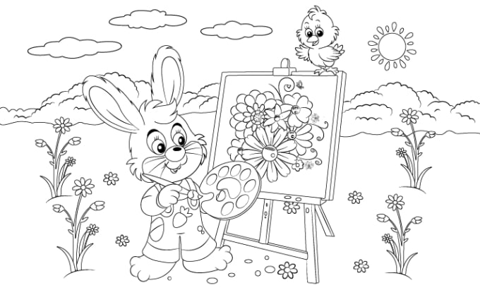 Gig Preview - Make unique coloring book pages and illustration for kids