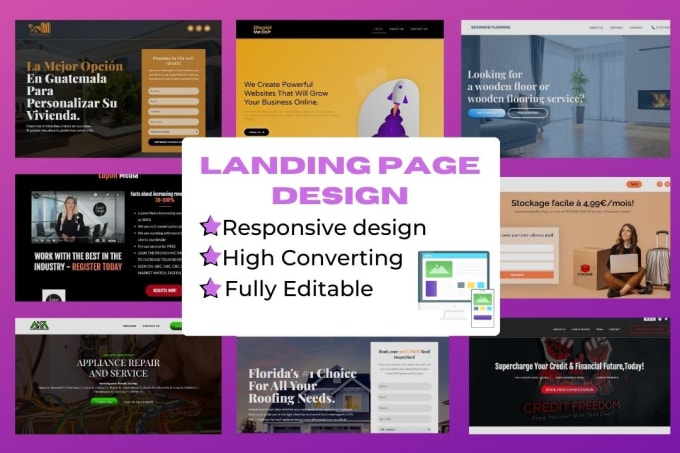 Gig Preview - Create stunning landing page design