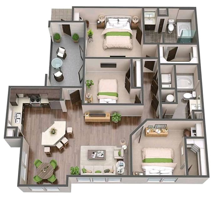 Gig Preview - Draw 3d floor plan in 24hrs