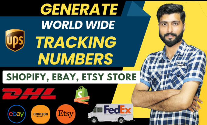 Gig Preview - Generate tracking number for shopify, amazon, esty, ebay, tracking number