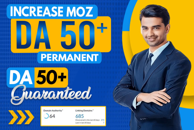 Gig Preview - Increase moz da 50 plus, fast work, domain rating dr, ahrefs dr