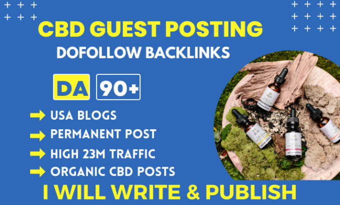 Gig Preview - Do high da guest posting on cbd, vape, cannabis, and marijuana with SEO backlink