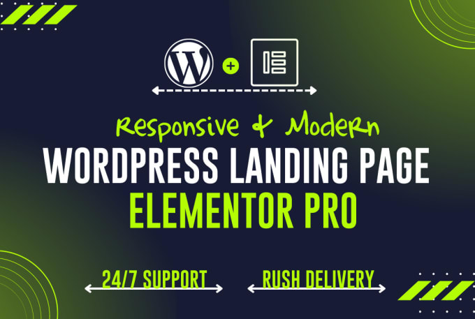 Gig Preview - Design responsive wordpress landing page, elementor landing page