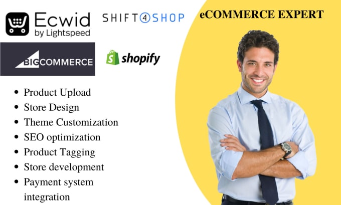 Gig Preview - Do bigcommerce big cartel shift4shop ecwid shopify store