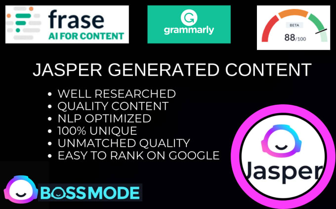 Gig Preview - Write SEO article using jasper, jarvis, grammarly and surfer