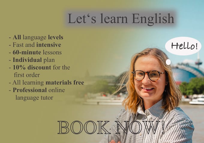 Gig Preview - Professionally teach you english learn english with me