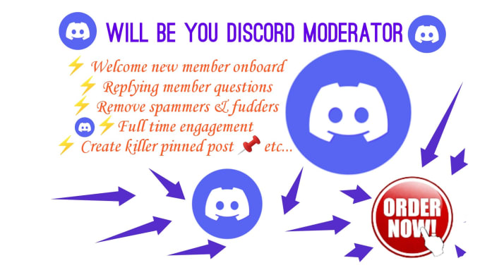 Gig Preview - Be your active discord moderator or community manager