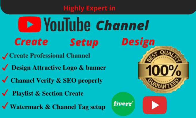 Gig Preview - Create new, setup and design youtube channel professionally