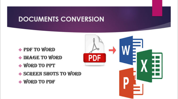 Gig Preview - Do file convert, pdf to word, word to pdf, copy and paste, data entry, retype