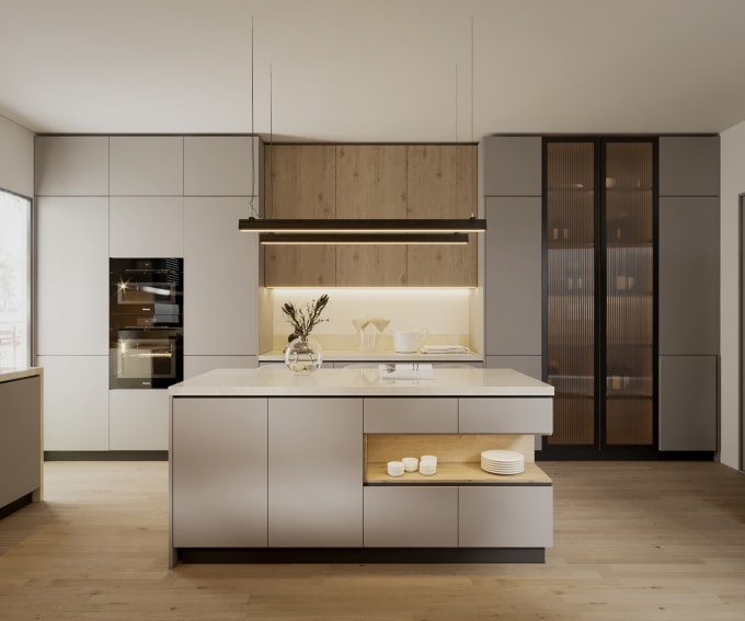 Gig Preview - Design your dream kitchen, bathroom and bedroom furniture with realistic render