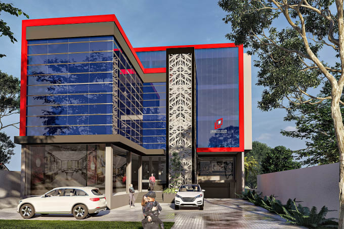 Gig Preview - Do 3d exterior facade of the commercial building