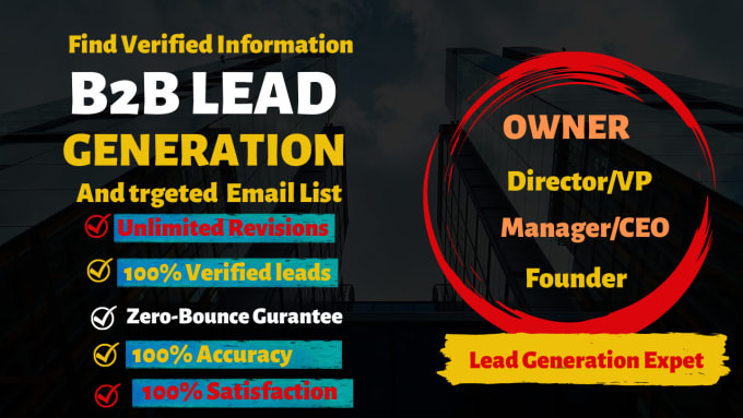 Gig Preview - Do best b2b linkedin lead generation and creative email finding