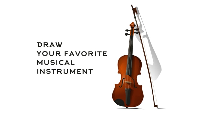 Gig Preview - Draw custom musical instruments digital illustration