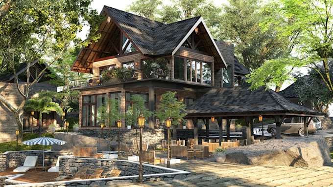 Gig Preview - Do photorealistic house exterior 3d visualization