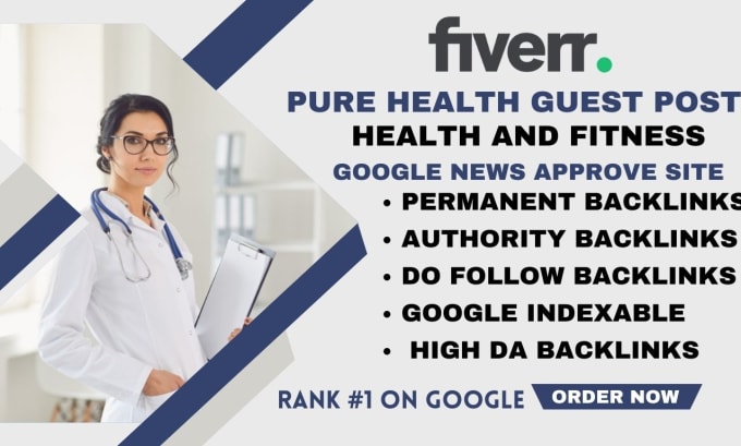 Gig Preview - Publish a health, fitness guest post on da 40 plus blog with dofollow backlink