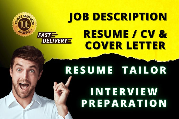 Gig Preview - Write job description, resume, tailor resume and interview preparation