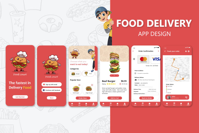 Gig Preview - Design food app, restaurant app, online grocery uiux app