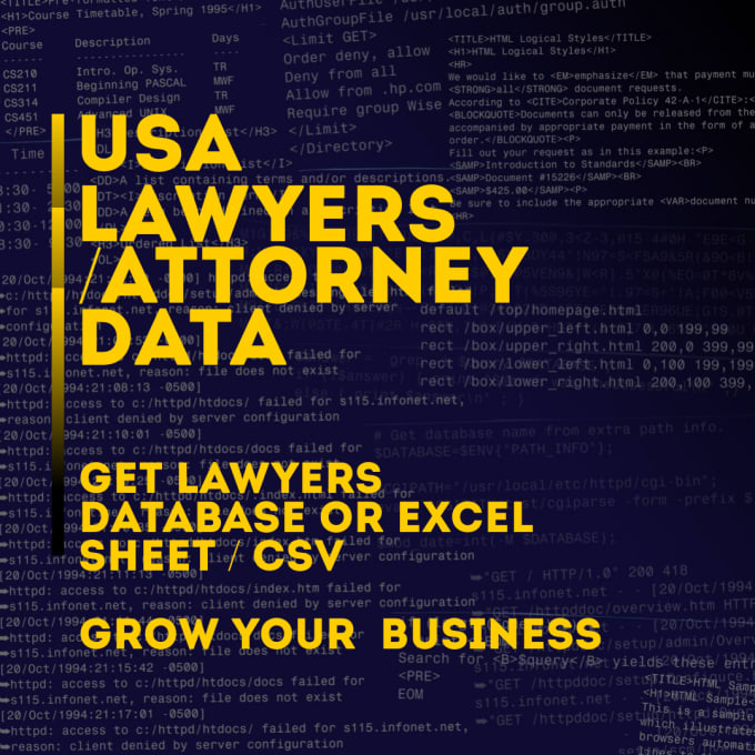 Gig Preview - Provide americans attorney at law data