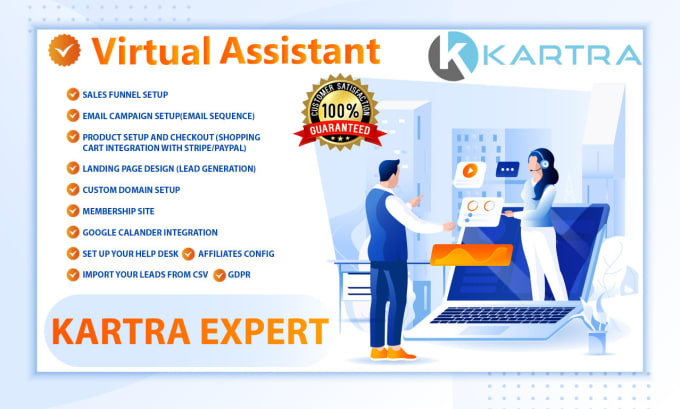 Bestseller - be your kartra,  clickfunnels and kajabi virtual assistance 24 by 7