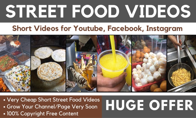 Gig Preview - Create local street food youtube shorts and reels videos