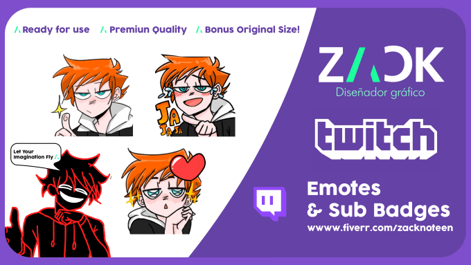 Gig Preview - Draw awesome twitch and discord emotes, sub badges