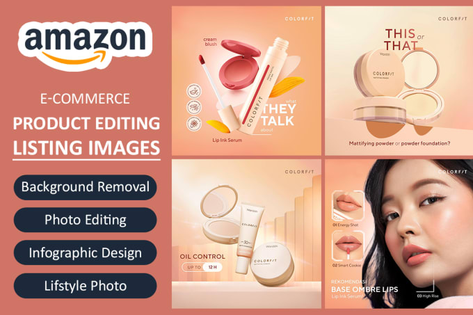 Gig Preview - Design amazon listing image, product editing, infographics