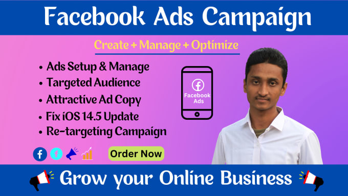 Gig Preview - Run and manage facebook ads campaign to get sales or leads