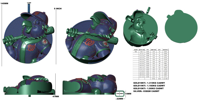 Gig Preview - 3d modeling jewelry cad and jewelry rendering