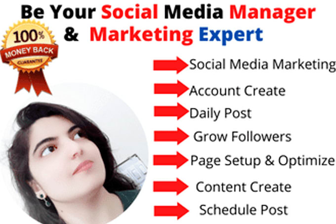 Gig Preview - Your digital social media manager and marketing expert