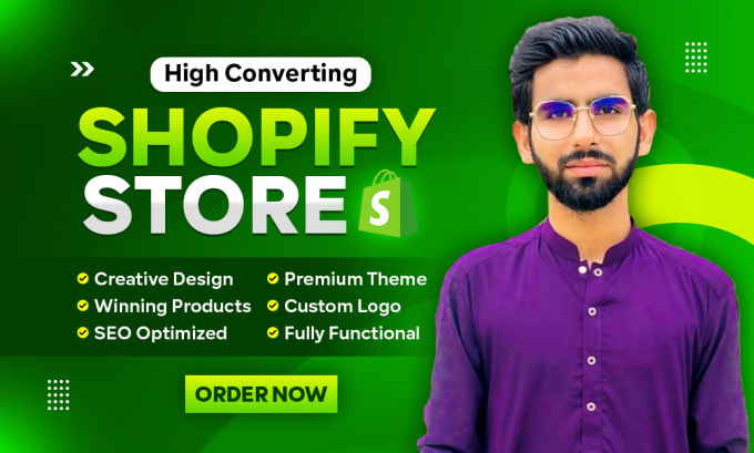 Gig Preview - Create high converting shopify dropshipping store or website