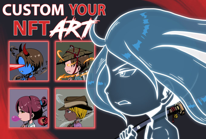 Gig Preview - Design high quality nft art and generate collection metadata in chibi art style