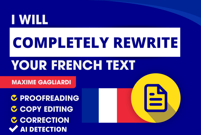 Gig Preview - Rewrite your entire french text