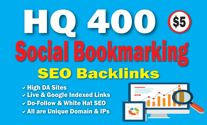 Gig Preview - Do 400 social bookmark SEO backlinks for URL fast index and ranking