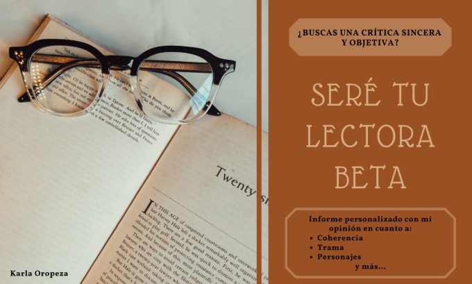 Gig Preview - Seré el lector beta de tu libro, novela o manuscrito