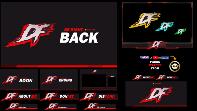 Gig Preview - Design a professional twitch overlay stream package and more